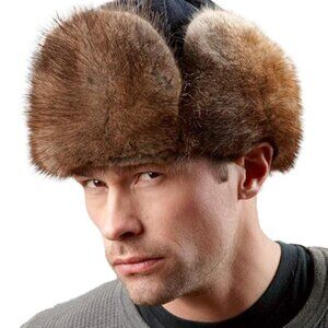 NEW YEAR'S GIVE AWAY SALE! Luxury Fur Deep Winter Hat, Canadian Mounties.
